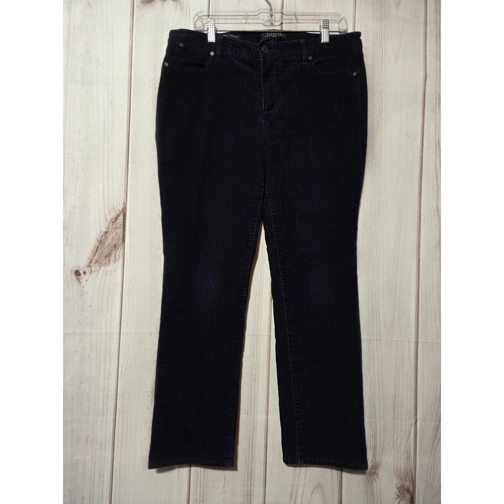 Talbots Pants Womens 12P Navy Corduroy Flawless Five-Pocket Straight Stretch‎